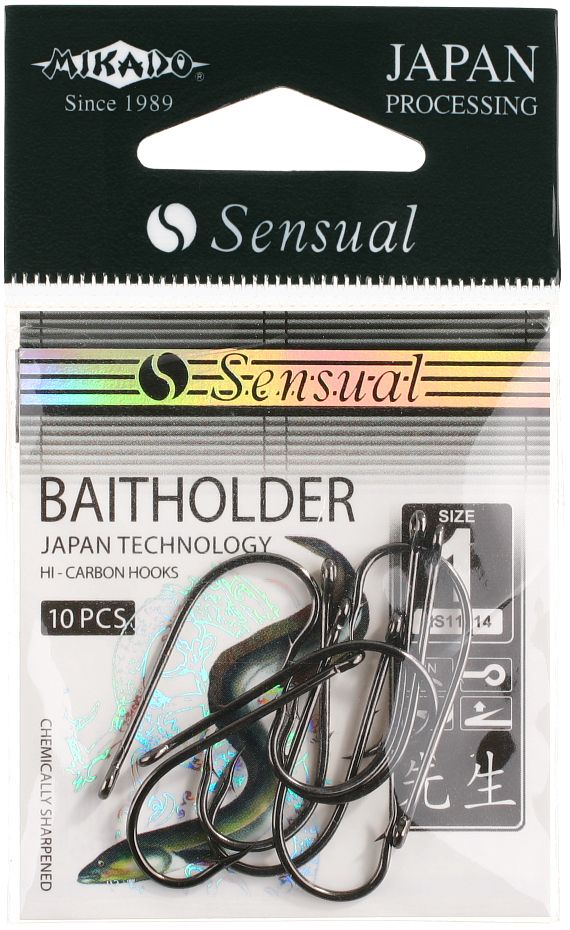 Mikado Hook Sensual Baitholder Brown size 1/0 10tk