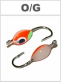 Mormishka «EPOX Drop» Nr. 1208 P with an eyelet (8mm, 0g, hook 12, colour: O/G)