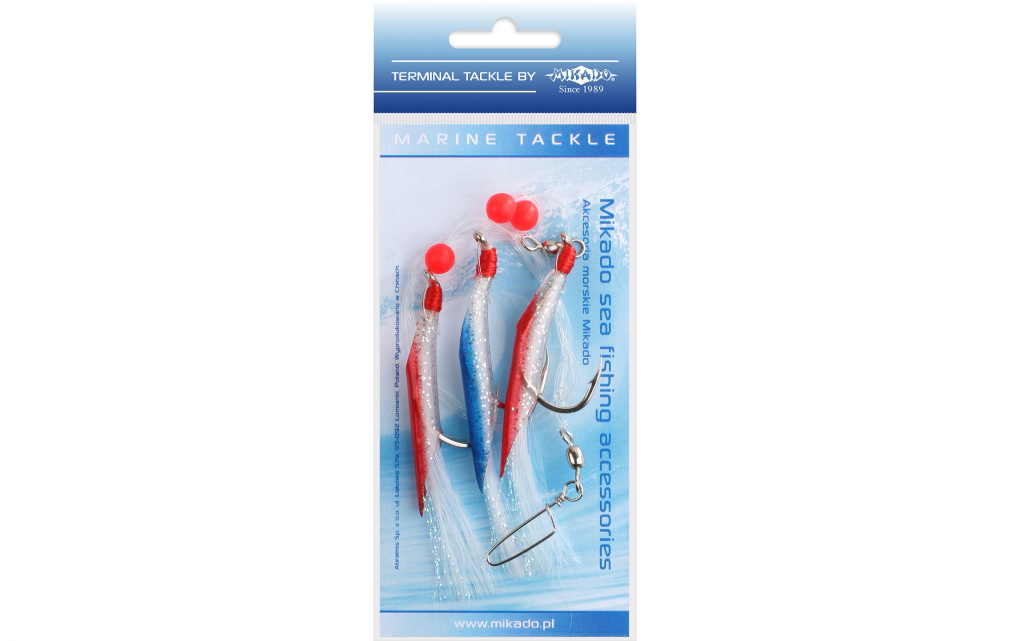 Mikado Hair Tube Rig 3x 6/0 (Red/Blue)