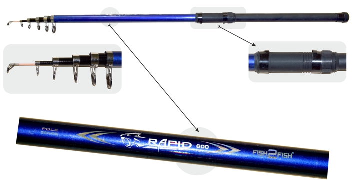 Fish2Fish RAPID Long Blue (telesc., 3,00m, composite, 163g, test: 10-40g)