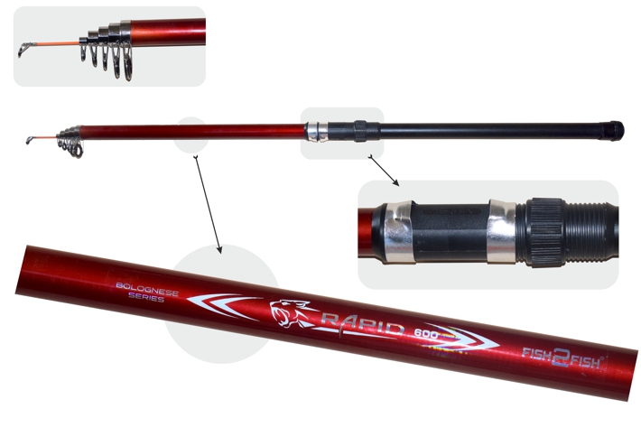 Fish2Fish RAPID Long Red (telesc., 3,00m, composite, 163g, test: 10-40g)