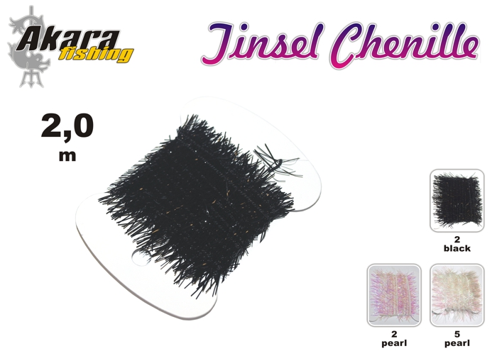 Material for tying flies AKARA Tinsel Chenille MMJ-5 (2,0 cm, color: pearl)