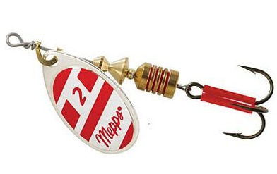 Mepps Aglia blanc/rouge nr2 4.5g