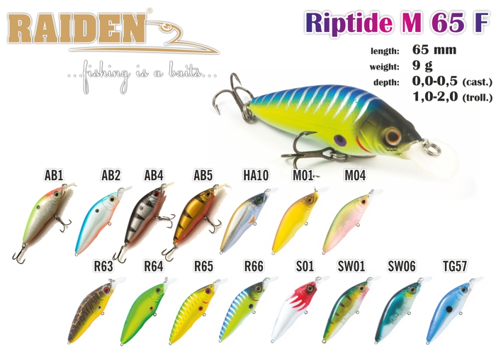 RAIDEN Riptide M 65 F (9 g, 65 mm, colour M04) RAIDEN Riptide M 65 F (9 g, 65 mm, colour M04)