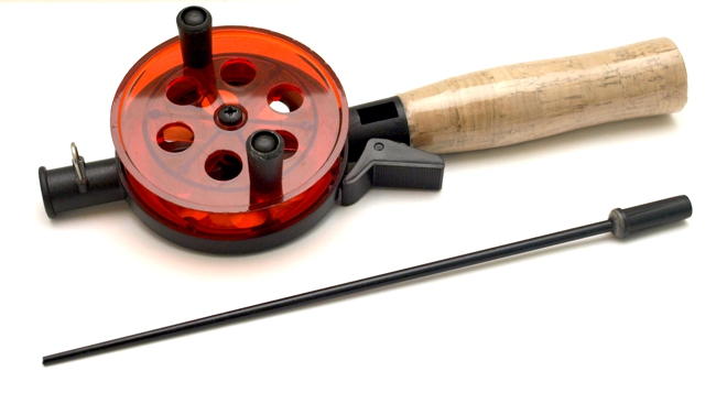 Winter rod AKARA 1808504 with corky handle (21\20 cm, reel diam. 75 mm, red)