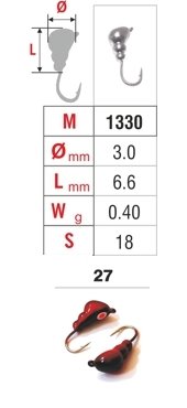 Mormishka «ANT» Nr. 13 with an eye (3 mm, 0.4 g, colour: 27