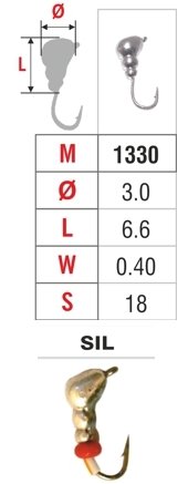 Mormishka «ANT» Nr. 13 with an eye (3 mm, 0.4 g, colour: SIL