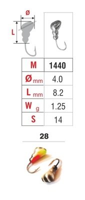 Mormishka «ANT» Nr. 14 with aperture (4 mm, 1.25 g, colour: 28