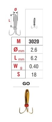 Mormishka «DICKENS» Nr. 30 with aperture (2.6 mm, 0.4 g, colour: GO