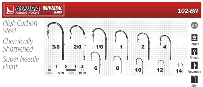 Hooks KUJIRA 102 (Nr. 16, BN, multipurpose, pack. 10 items)