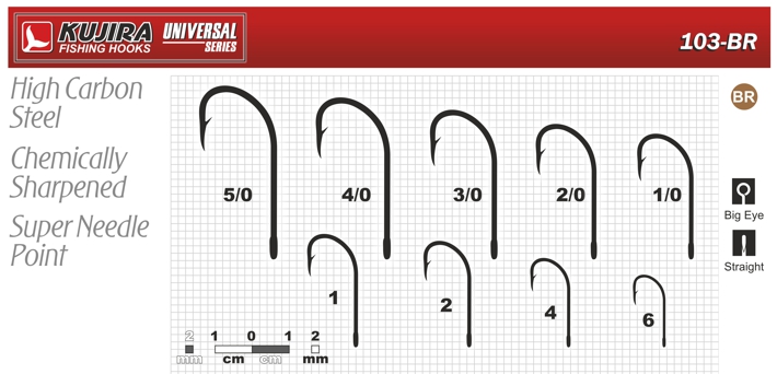 Hooks KUJIRA 103 (Nr. 3/0, BR, multipurpose, pack. 4 items)	