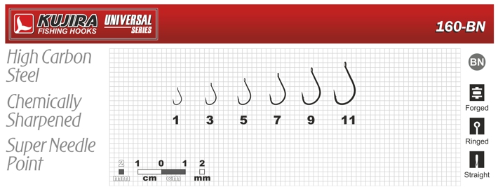 Hooks KUJIRA 160 (Nr. 11, BN, multipurpose, pack. 10 items)