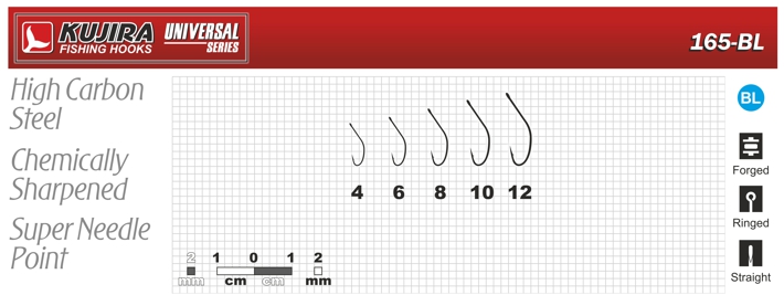 Hooks KUJIRA 165 (Nr. 10, BL, multipurpose, pack. 10 items)